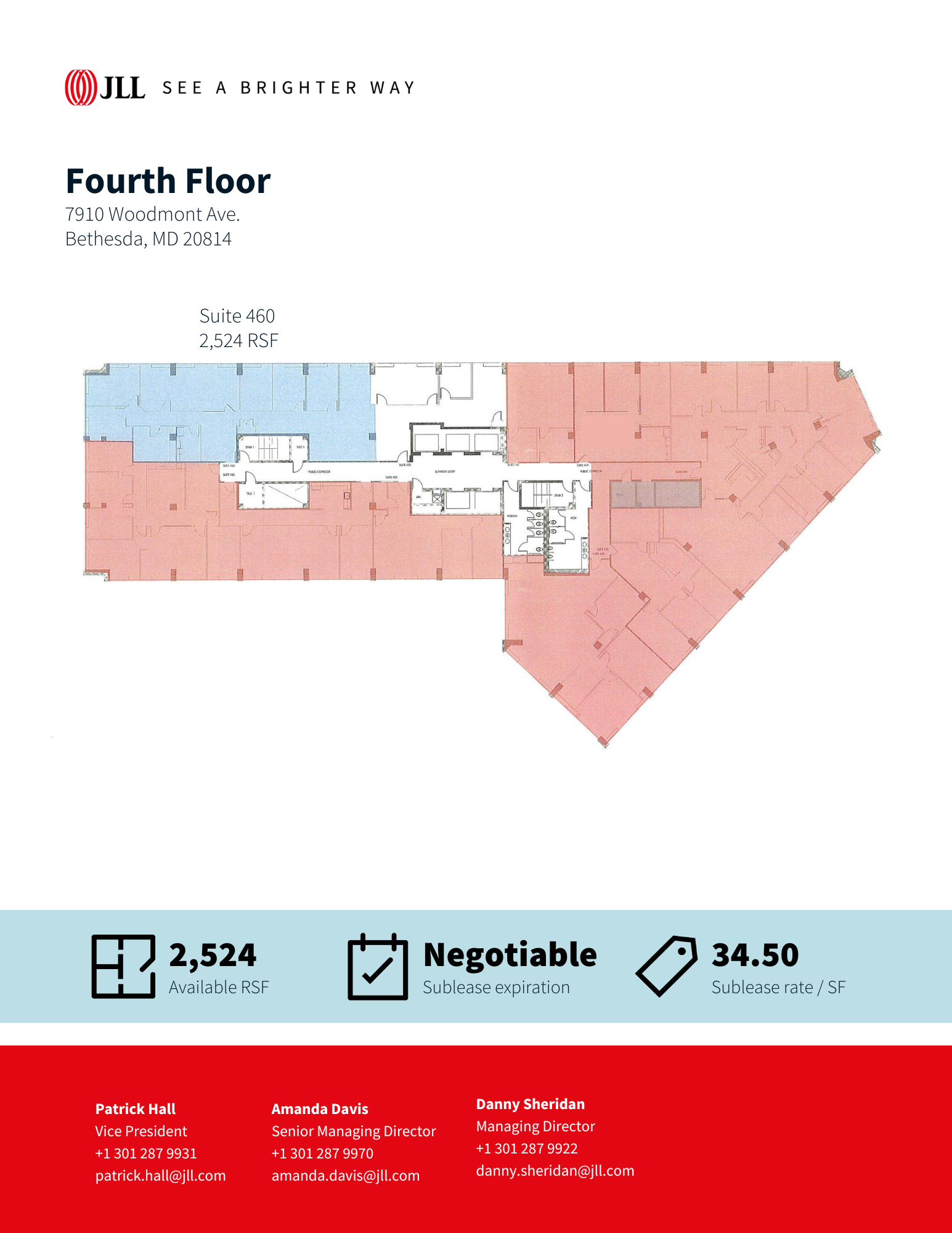 7910 Woodmont Ave, Bethesda, MD en alquiler Plano de la planta- Imagen 1 de 1