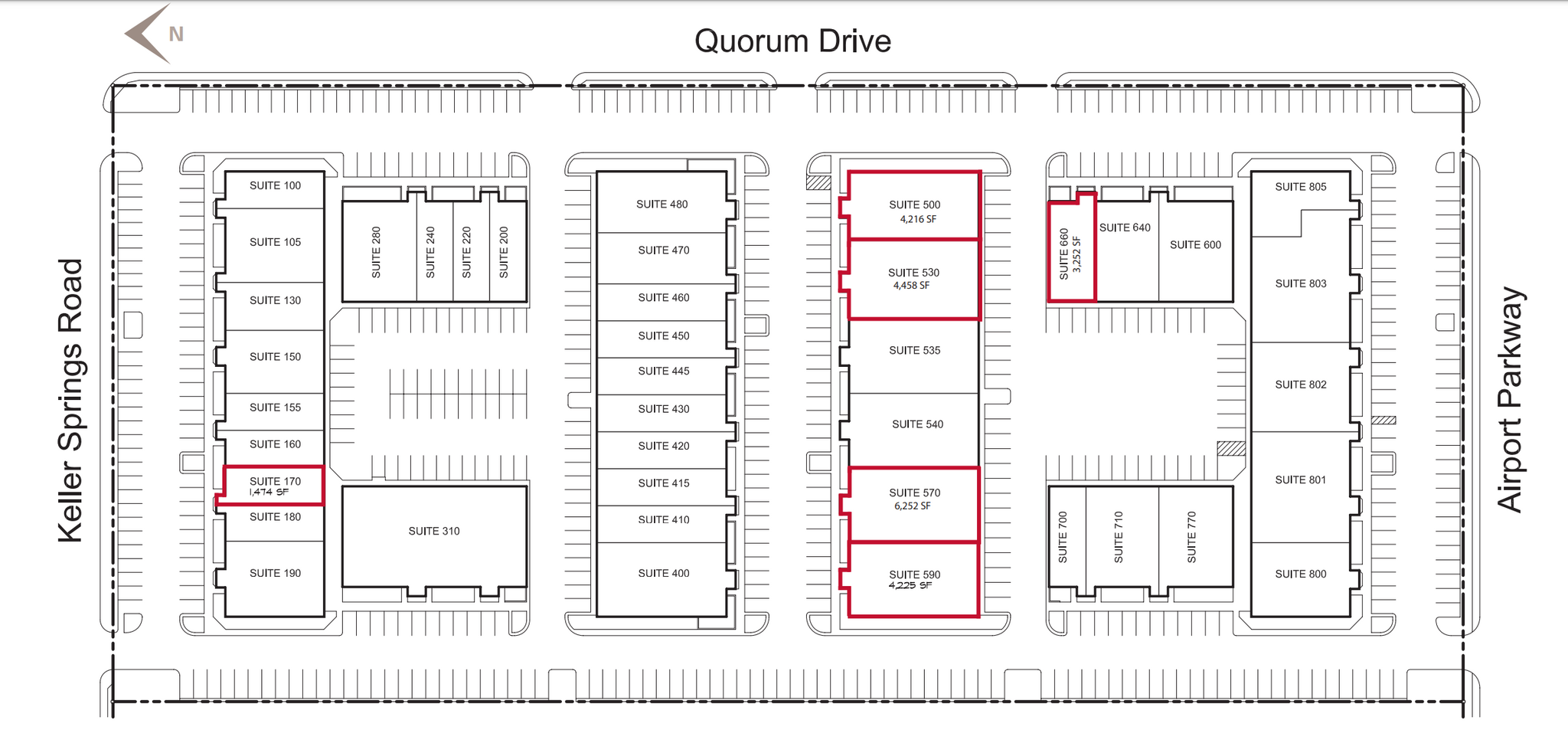 4950 Keller Springs Rd, Addison, TX en alquiler Plano de la planta- Imagen 1 de 1