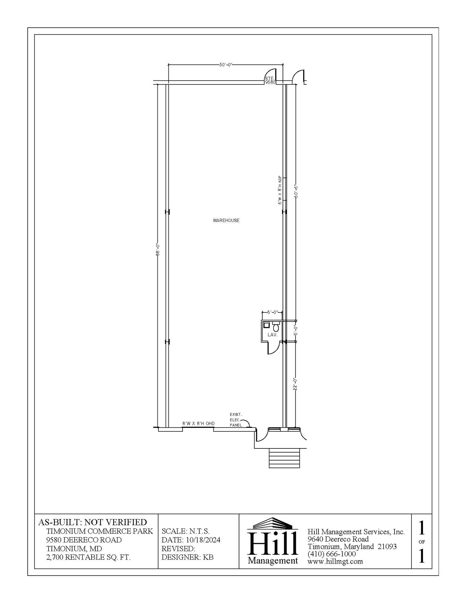 9554-9596 Deereco Rd, Timonium, MD en alquiler Plano de la planta- Imagen 1 de 1