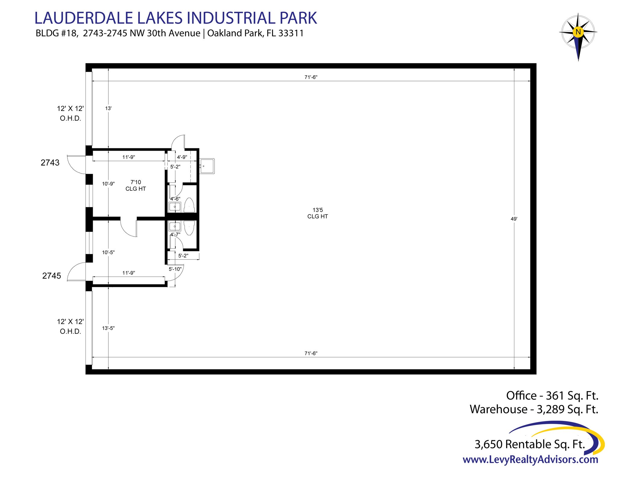 2696 NW 31st Ave, Lauderdale Lakes, FL en alquiler Plano de la planta- Imagen 1 de 1