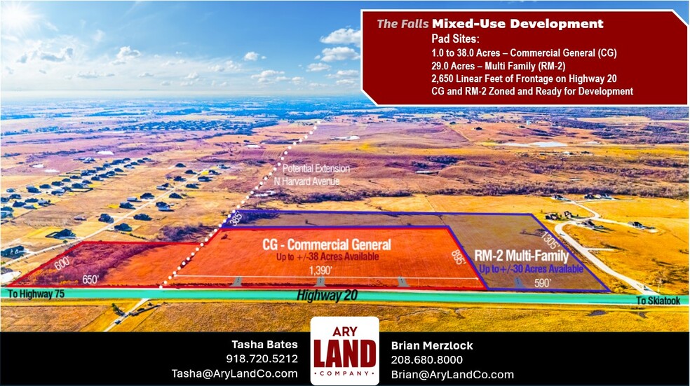 69 Acres 3200 Highway 20, Skiatook, OK en venta - Vista aérea - Imagen 2 de 7