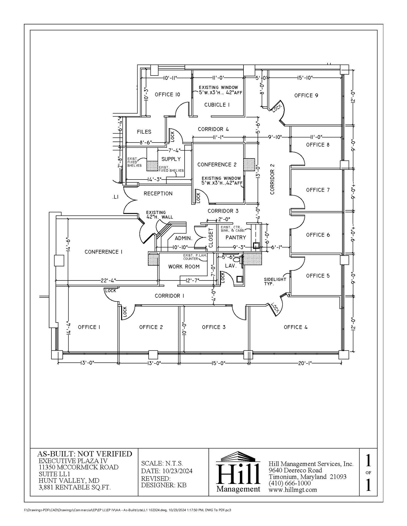 11350 McCormick Rd, Hunt Valley, MD en alquiler Plano de la planta- Imagen 1 de 1