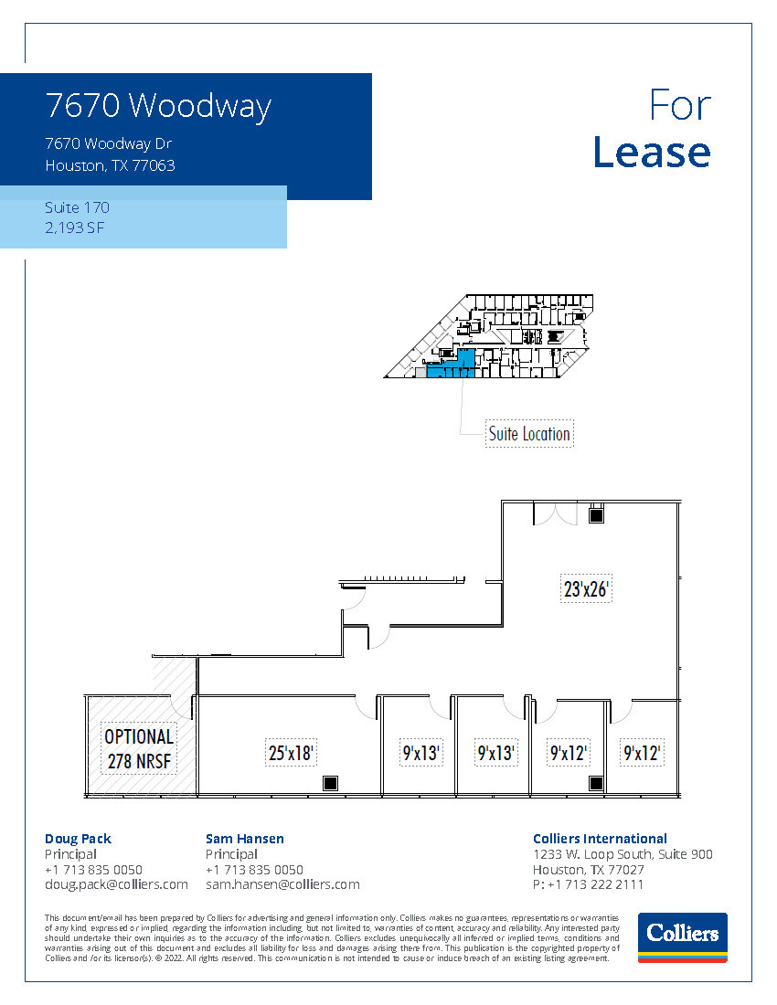 7670 Woodway Dr, Houston, TX en alquiler Plano de la planta- Imagen 1 de 1