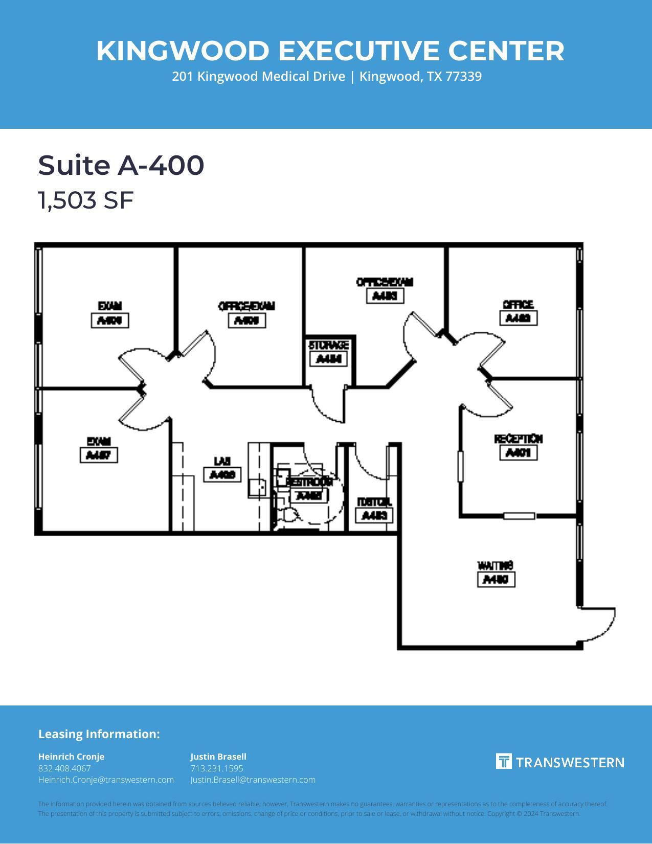 201 Kingwood Medical Dr, Kingwood, TX en alquiler Plano de la planta- Imagen 1 de 1