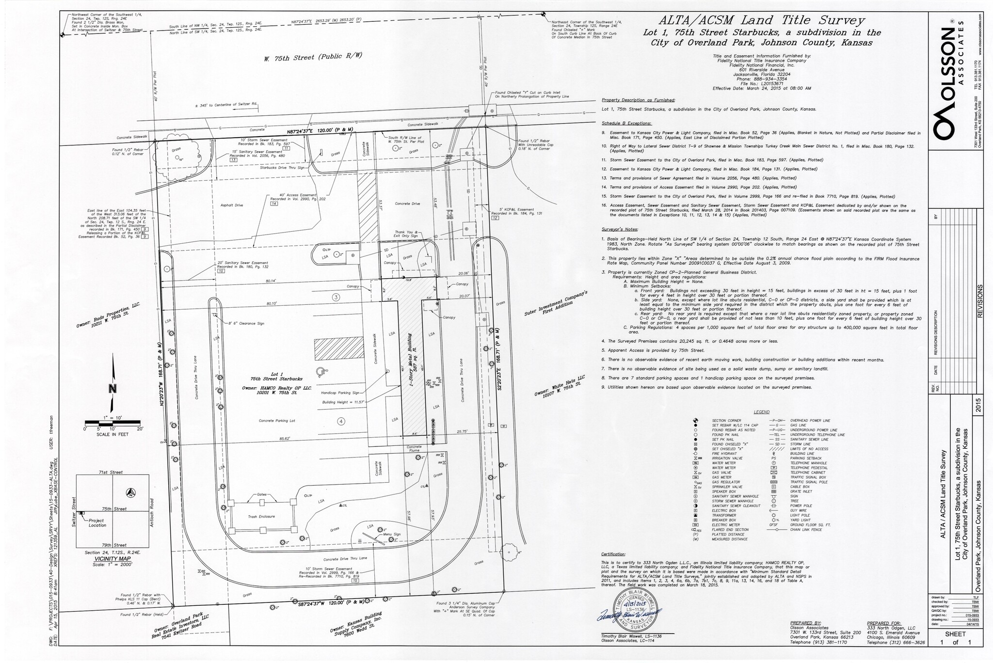 10201 W 75th St, Overland Park, KS en alquiler Plano del sitio- Imagen 1 de 1