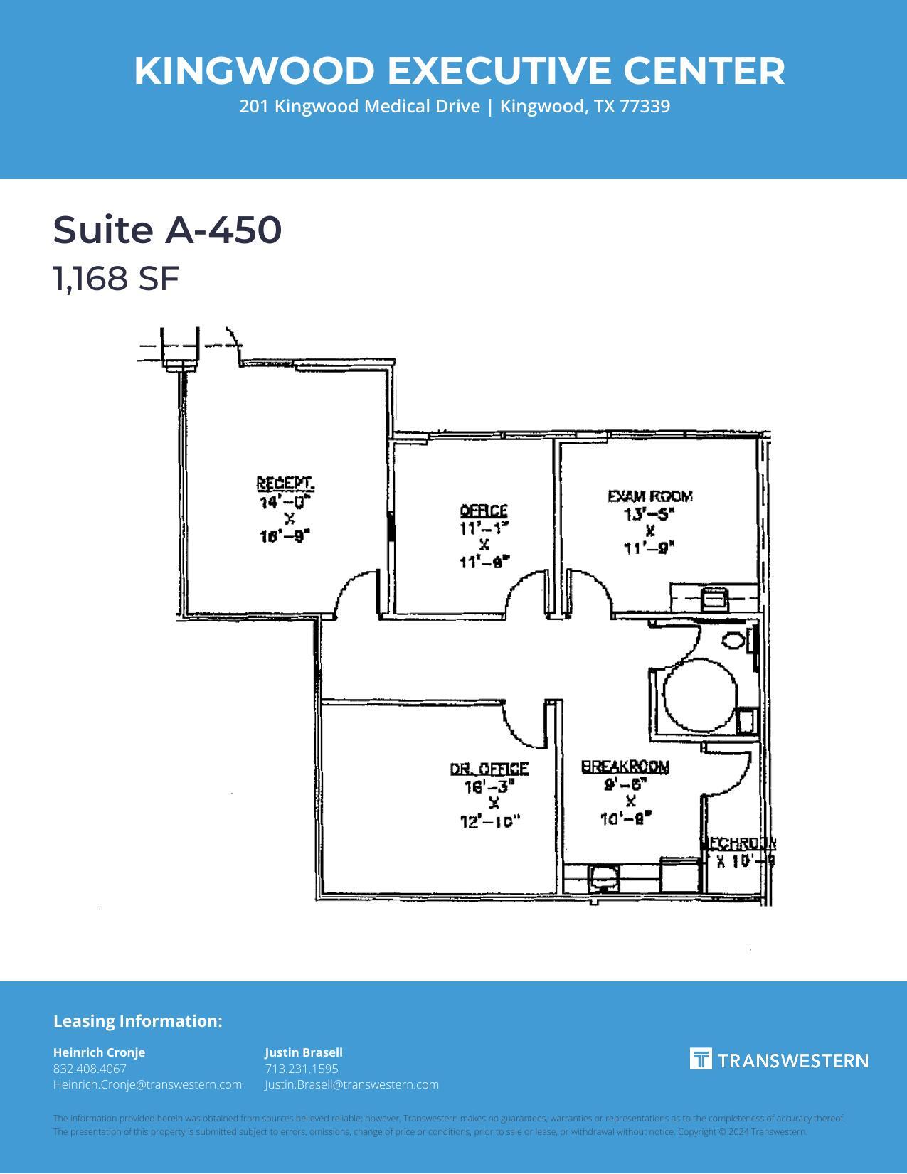 201 Kingwood Medical Dr, Kingwood, TX en alquiler Plano de la planta- Imagen 1 de 1