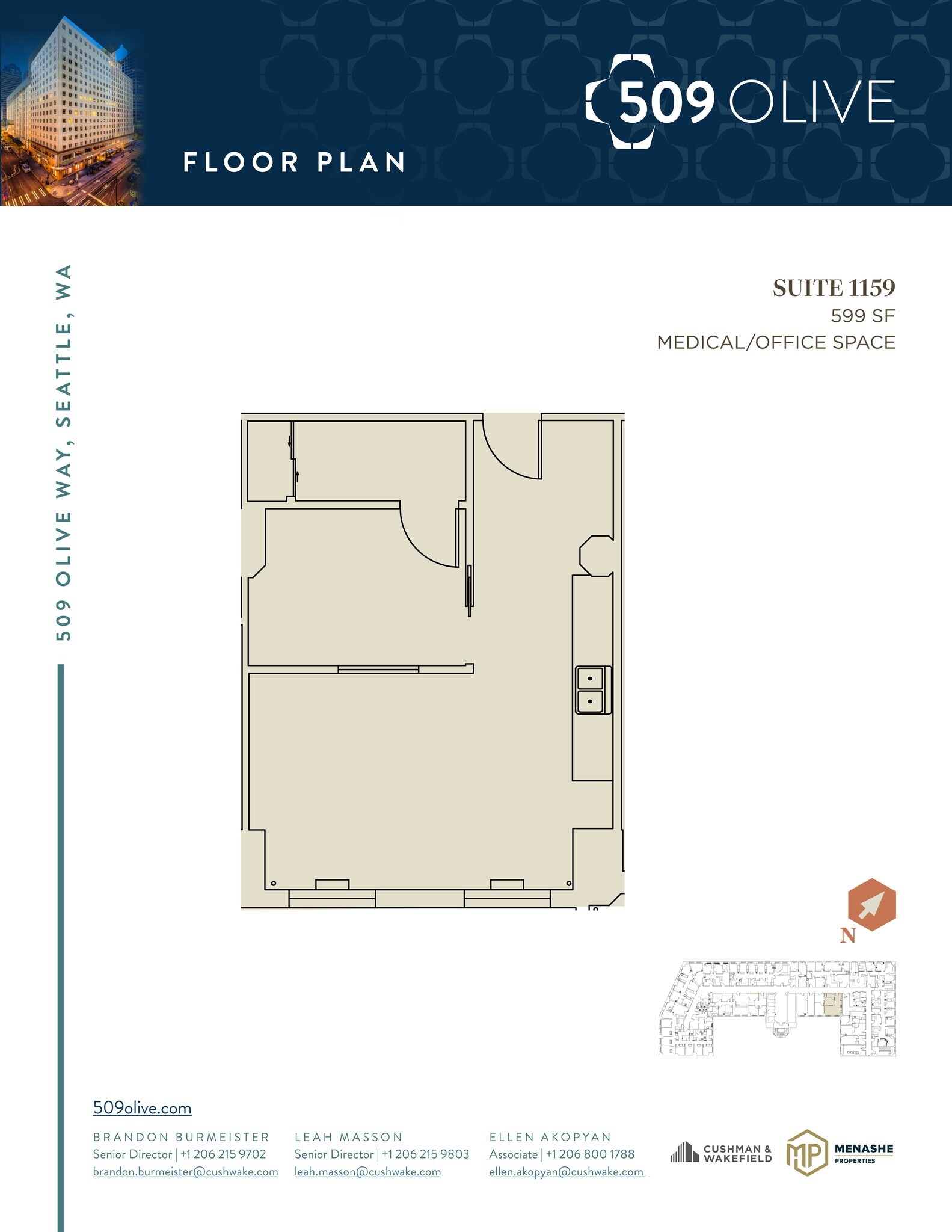 509 Olive Way, Seattle, WA en alquiler Plano de la planta- Imagen 1 de 1