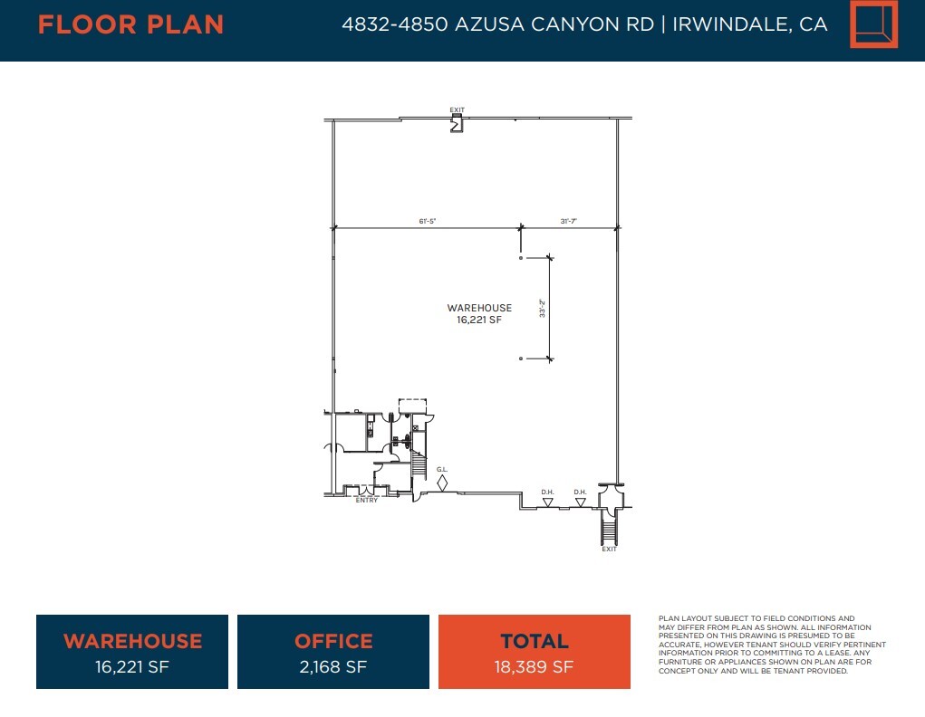 4832-4850 Azusa Canyon Rd, Irwindale, CA en alquiler Plano de la planta- Imagen 1 de 1