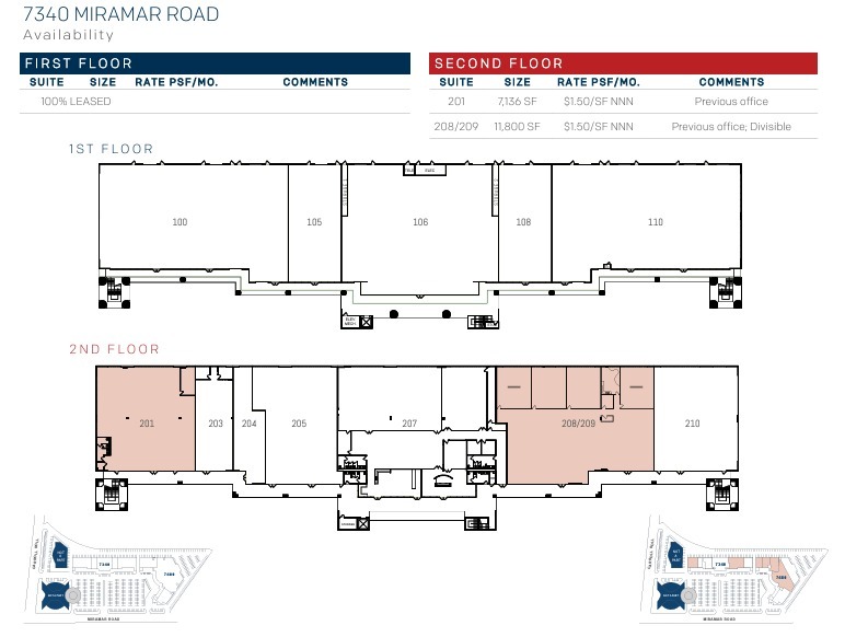 7310-7480 Miramar Rd, San Diego, CA en alquiler Plano de la planta- Imagen 1 de 1