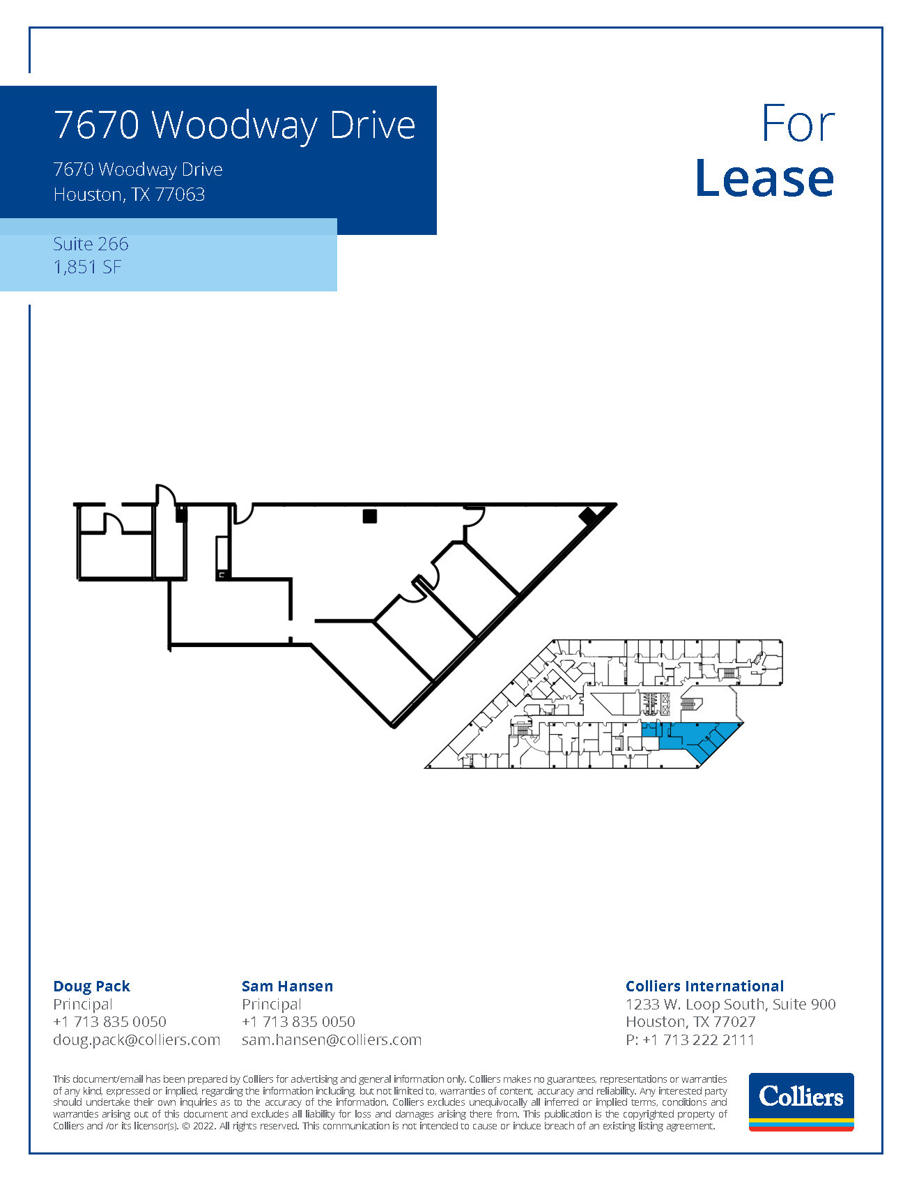 7670 Woodway Dr, Houston, TX en alquiler Plano de la planta- Imagen 1 de 1