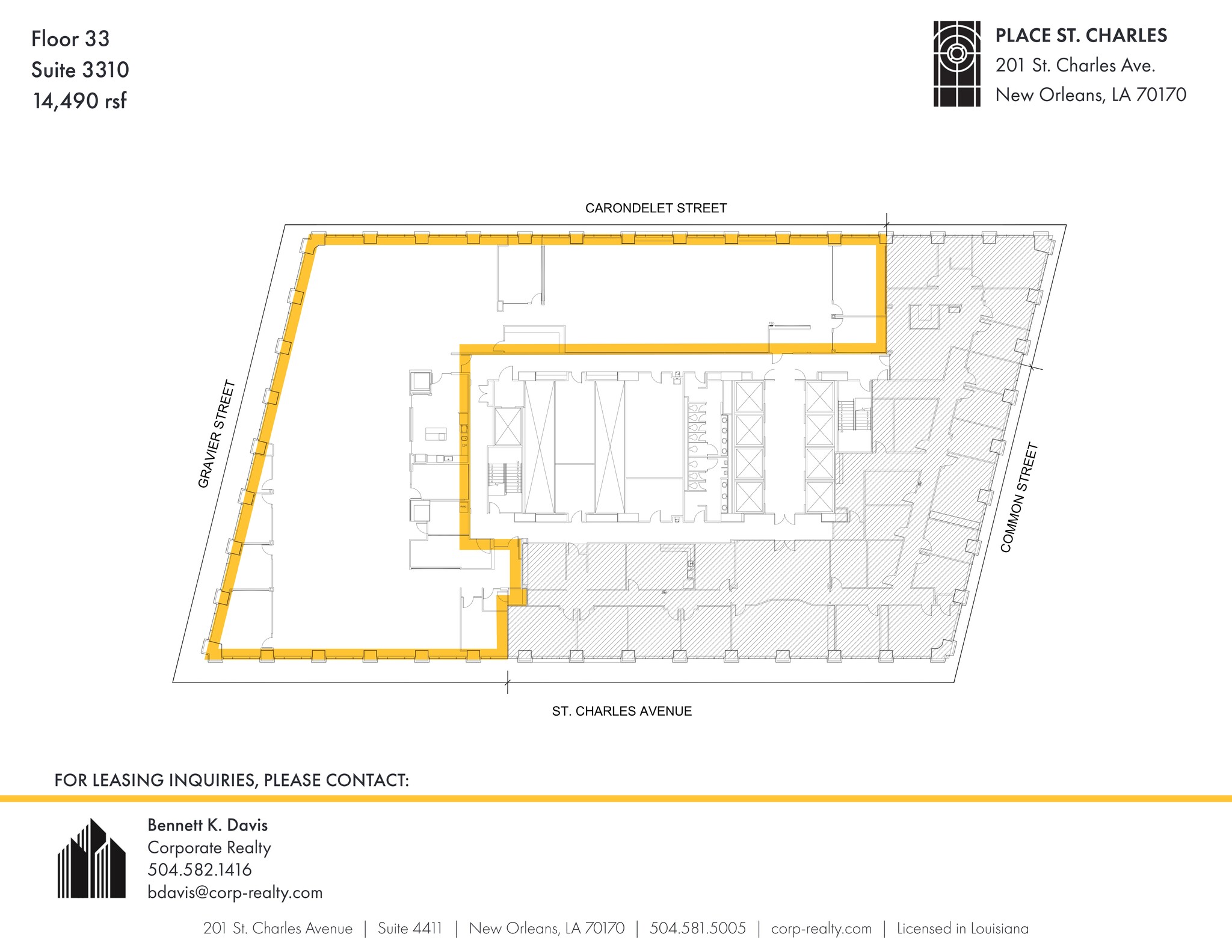 201 St. Charles Ave, New Orleans, LA en alquiler Plano del sitio- Imagen 1 de 1