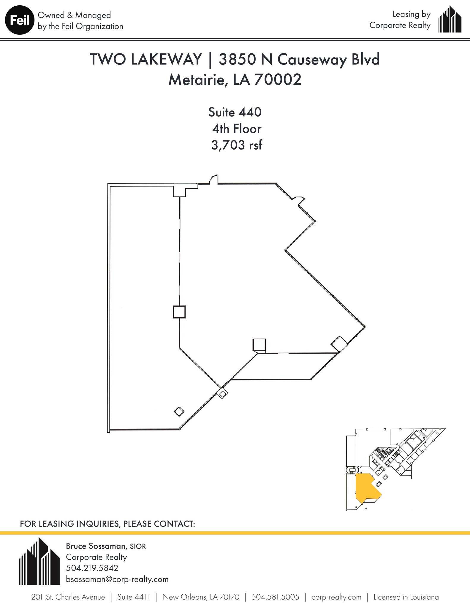 3900 N Causeway Blvd, Metairie, LA en alquiler Plano del sitio- Imagen 1 de 1