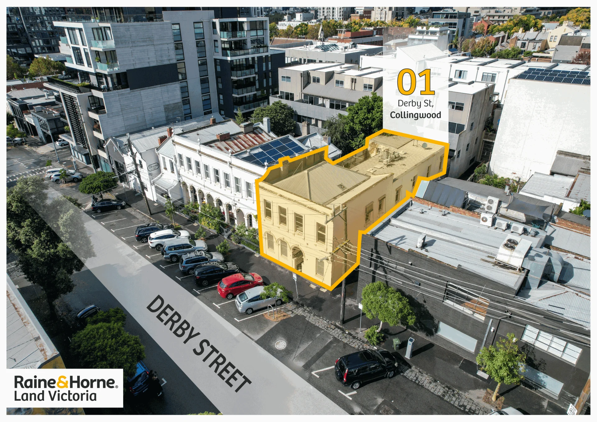 1 Derby Street, Collingwood en venta Vista aérea- Imagen 1 de 3