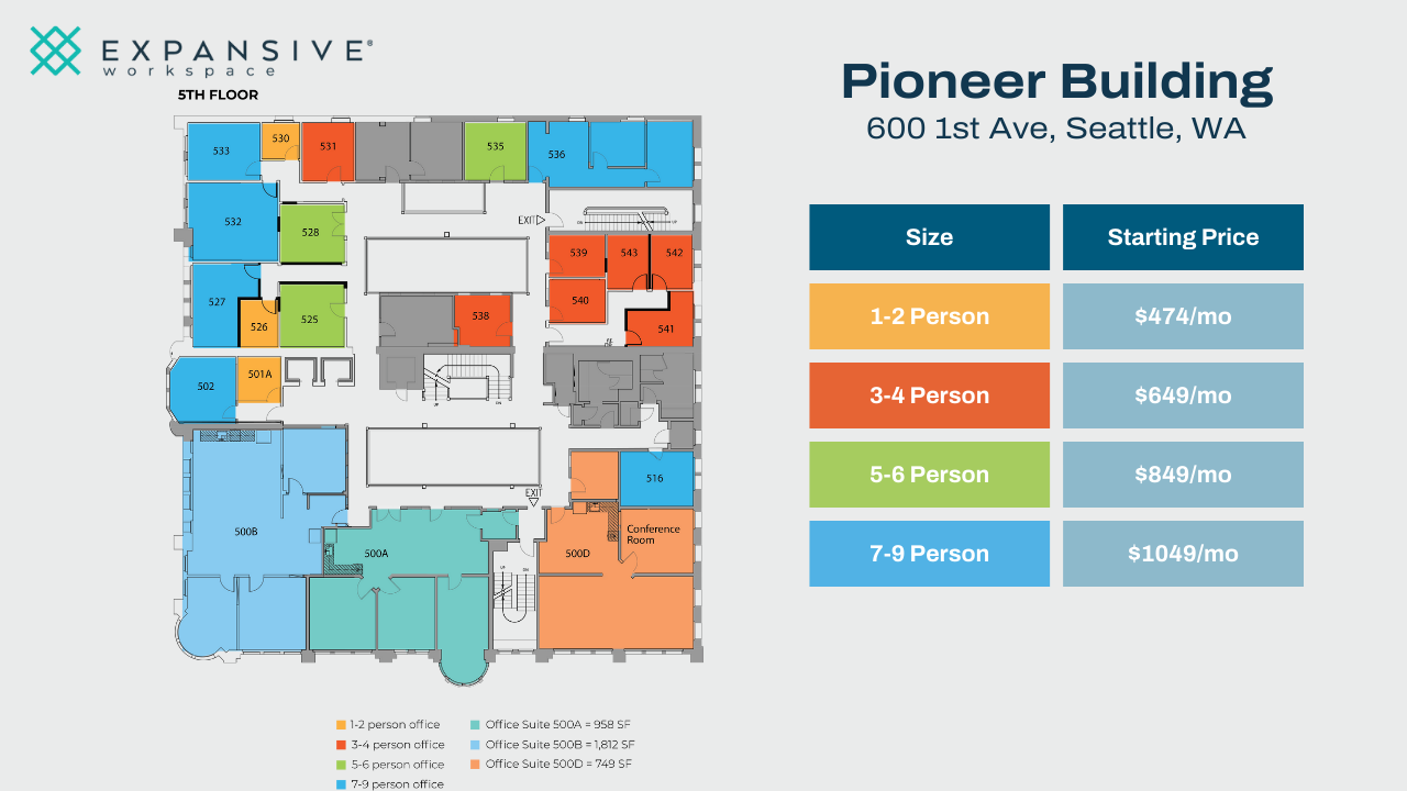 600 1st Ave, Seattle, WA en alquiler Plano de la planta- Imagen 1 de 4