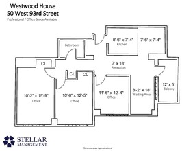 50 W 93rd St, New York, NY en alquiler Plano de planta tipo- Imagen 2 de 5