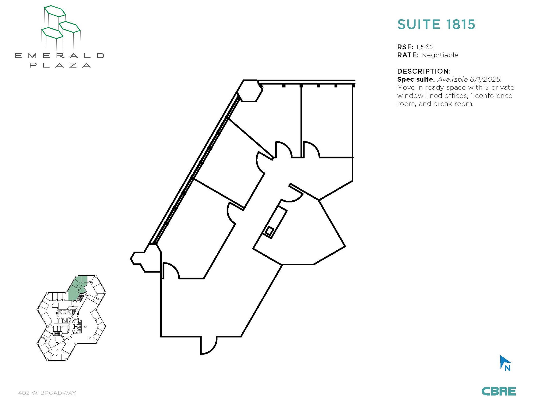 402 W broadway, San Diego, CA en alquiler Plano de la planta- Imagen 1 de 1