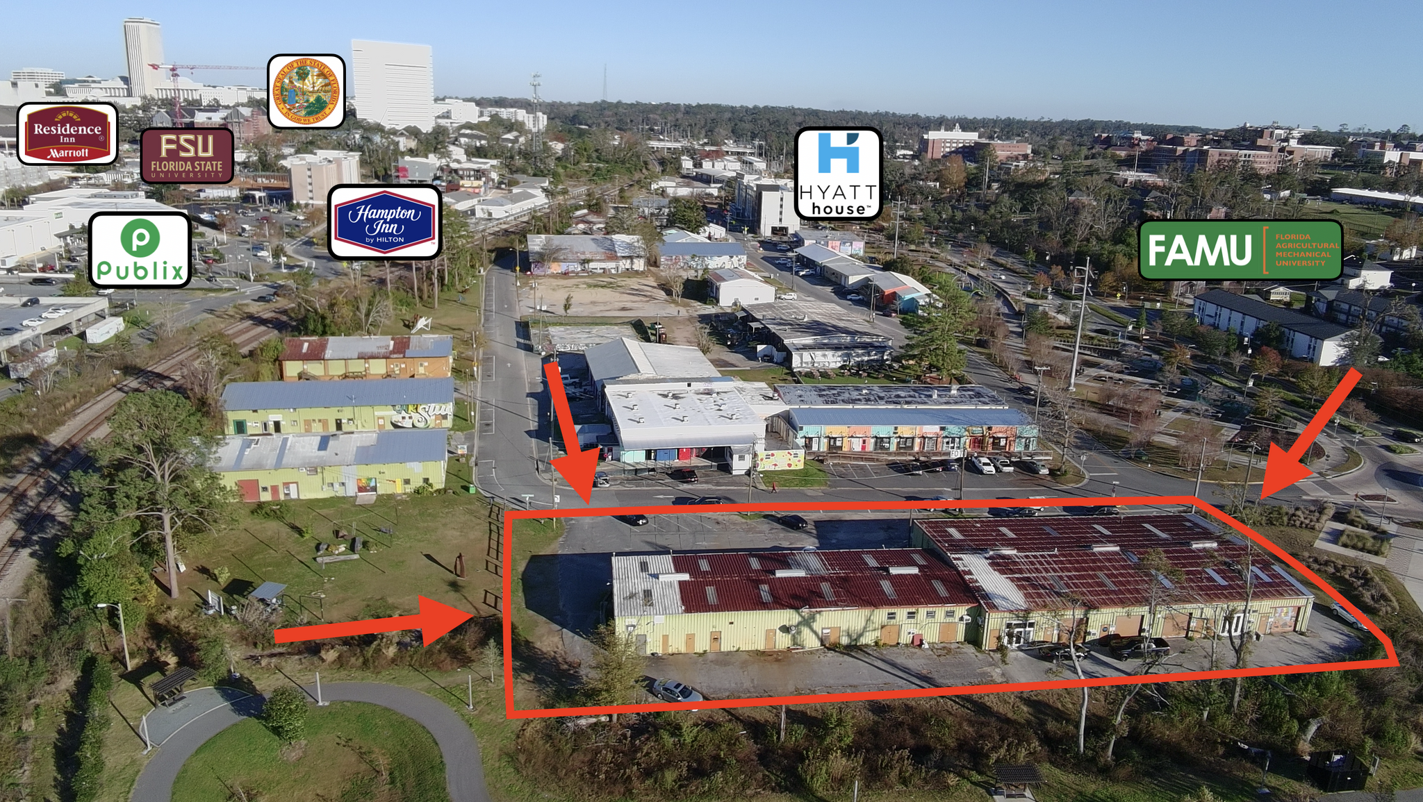 625 Railroad Sq, Tallahassee, FL en venta Vista aérea- Imagen 1 de 19