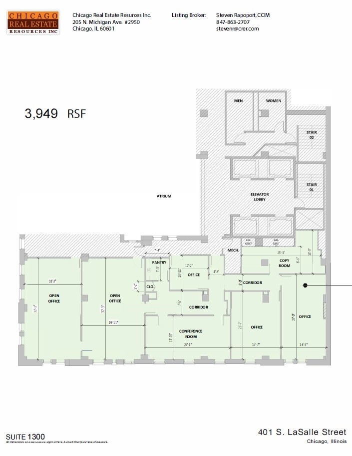 401 S LaSalle St, Chicago, IL en alquiler Plano de la planta- Imagen 1 de 5