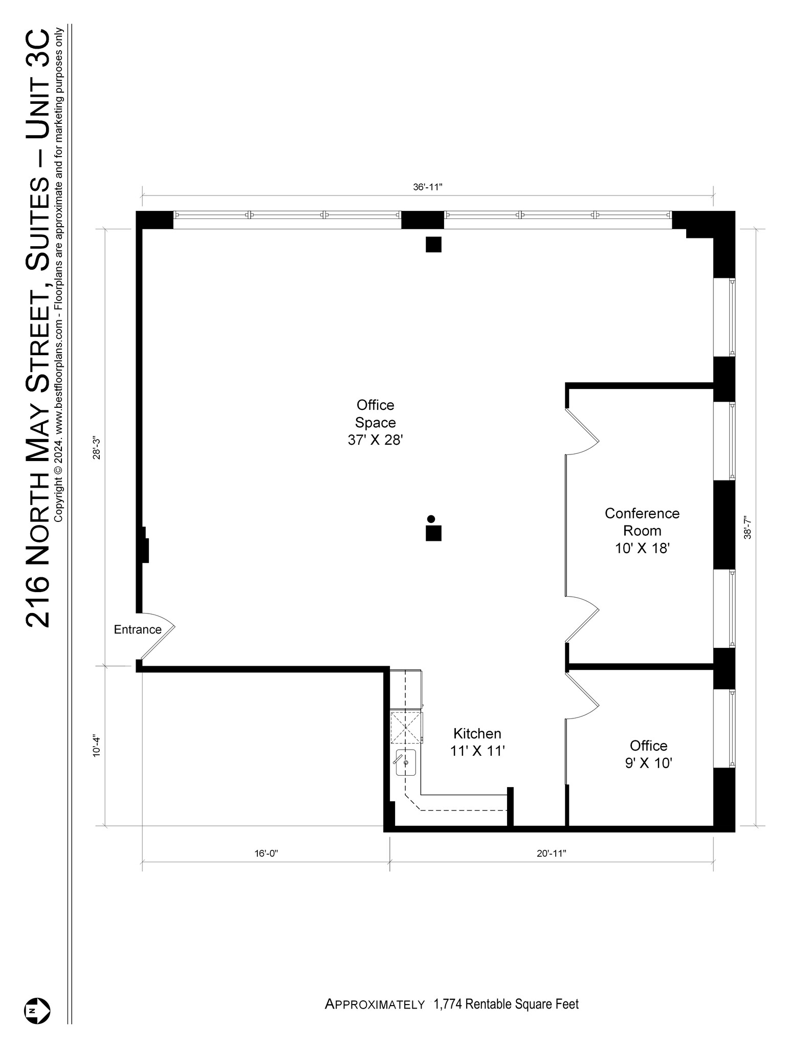 216 N May St, Chicago, IL en alquiler Plano de la planta- Imagen 1 de 1