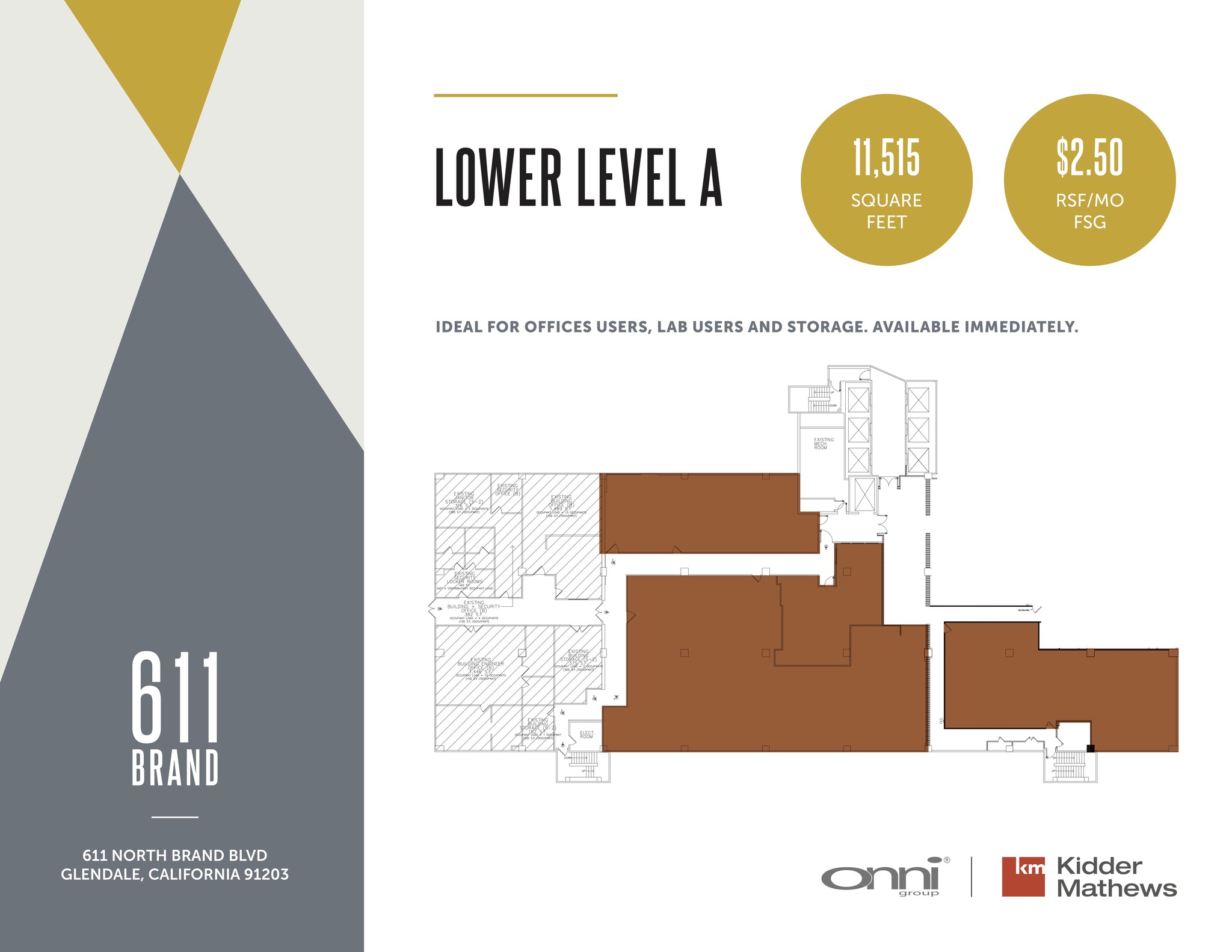 611 N Brand Blvd, Glendale, CA en alquiler Plano de la planta- Imagen 1 de 1