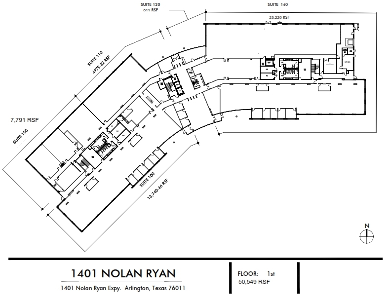 1401 Nolan Ryan Expy, Arlington, TX en alquiler Plano de la planta- Imagen 1 de 2