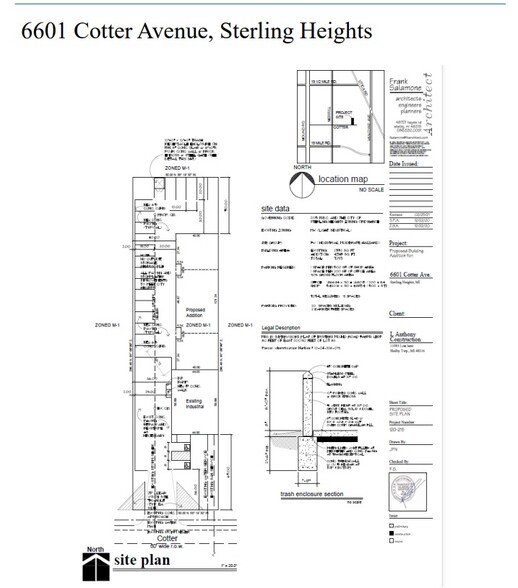 6601 Cotter Ave, Sterling Heights, MI en alquiler - Plano del sitio - Imagen 2 de 3