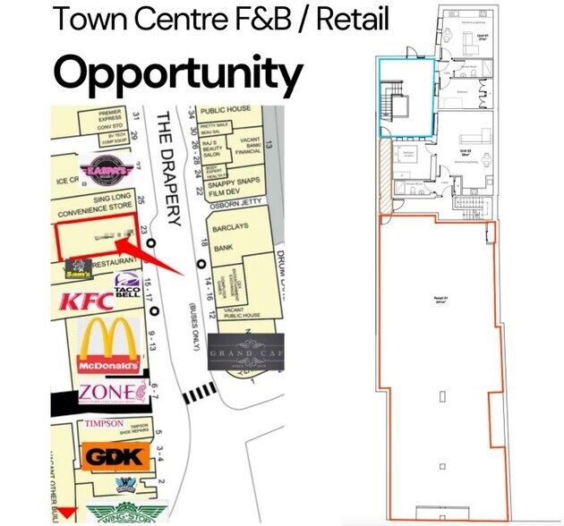 21-23 Drapery, Northampton en alquiler - Plano de la planta - Imagen 2 de 2