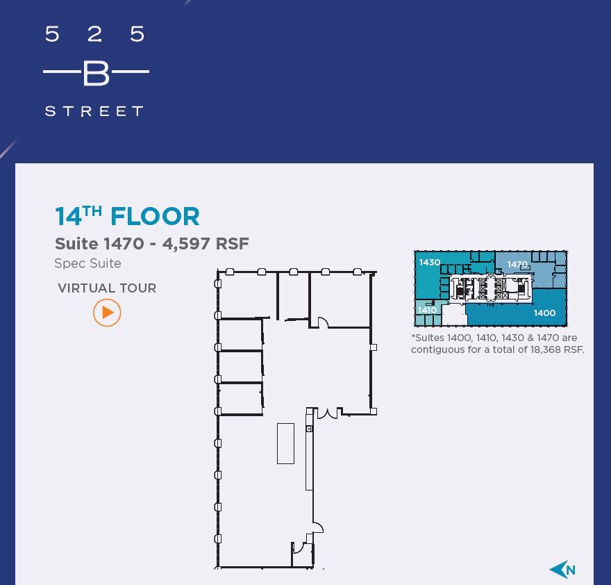 525 B St, San Diego, CA en alquiler Plano de la planta- Imagen 1 de 2