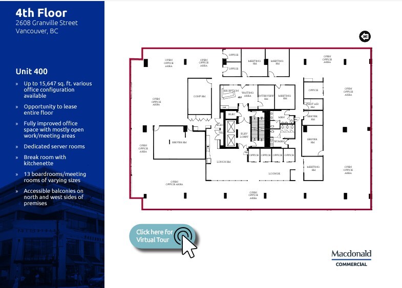 2608 Granville St, Vancouver, BC en alquiler Plano de la planta- Imagen 1 de 1