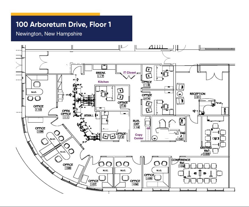 100 Arboretum Dr, Portsmouth, NH en alquiler Plano de la planta- Imagen 1 de 1