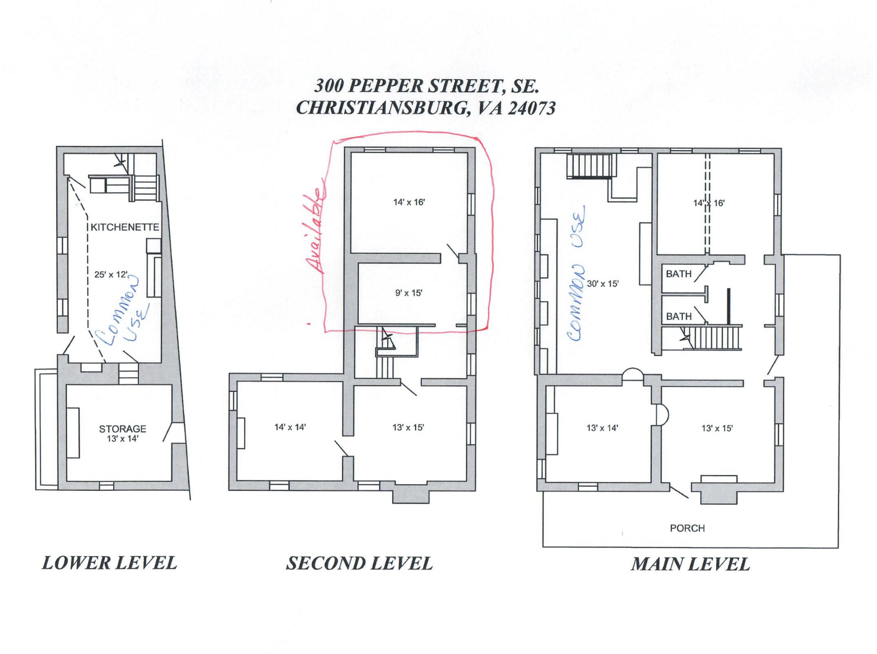 300 Pepper St S, Christiansburg, VA en alquiler Plano de la planta- Imagen 1 de 5