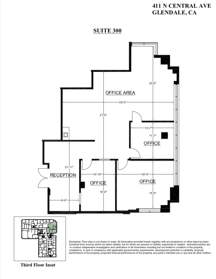 411 N Central Ave, Glendale, CA en alquiler Plano de la planta- Imagen 1 de 1