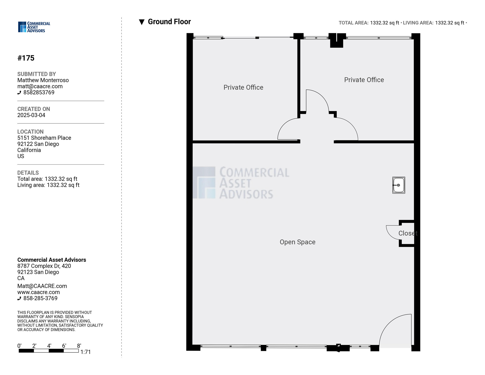 5151 Shoreham Pl, San Diego, CA en alquiler Plano de la planta- Imagen 1 de 8