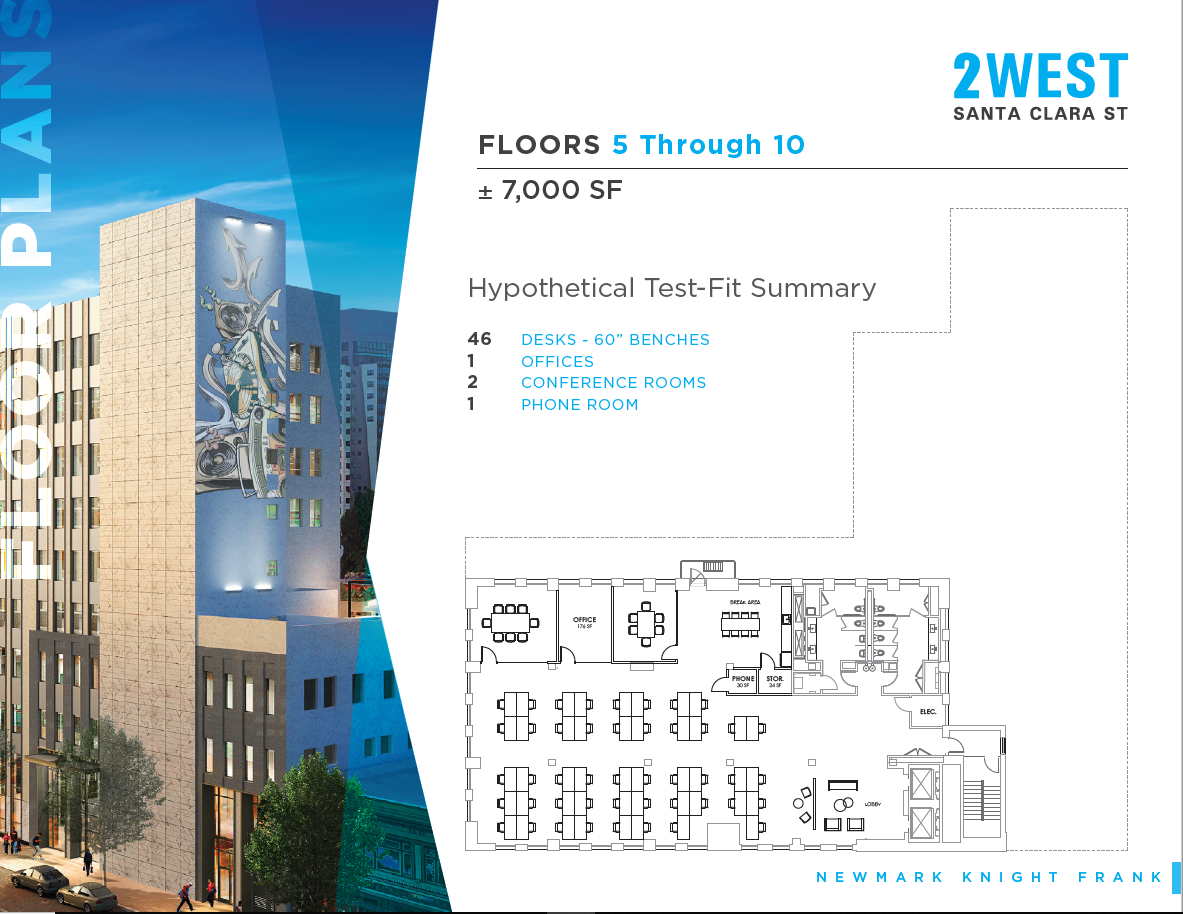 2 W Santa Clara St, San Jose, CA en alquiler Plano de la planta- Imagen 1 de 1