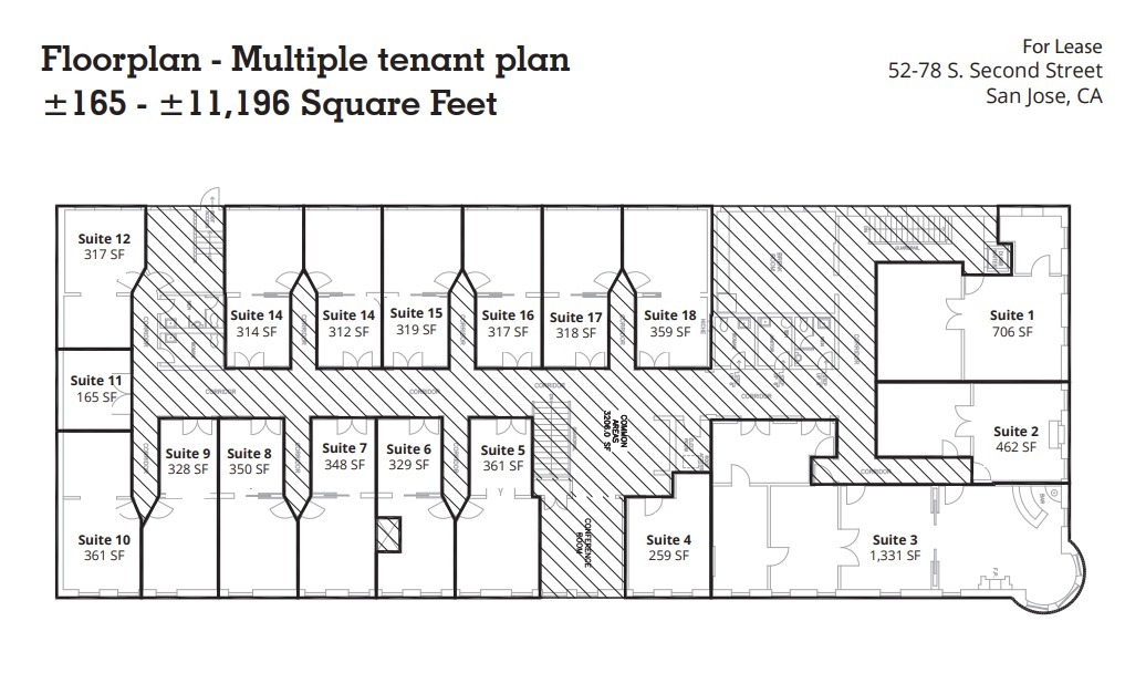 52-78 E Santa Clara St, San Jose, CA en alquiler Plano de la planta- Imagen 1 de 1