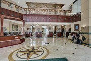 Lobby with 2 story ceilings