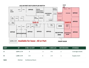 1621 W 1st Ave, Columbus, OH en alquiler Plano de la planta- Imagen 1 de 8