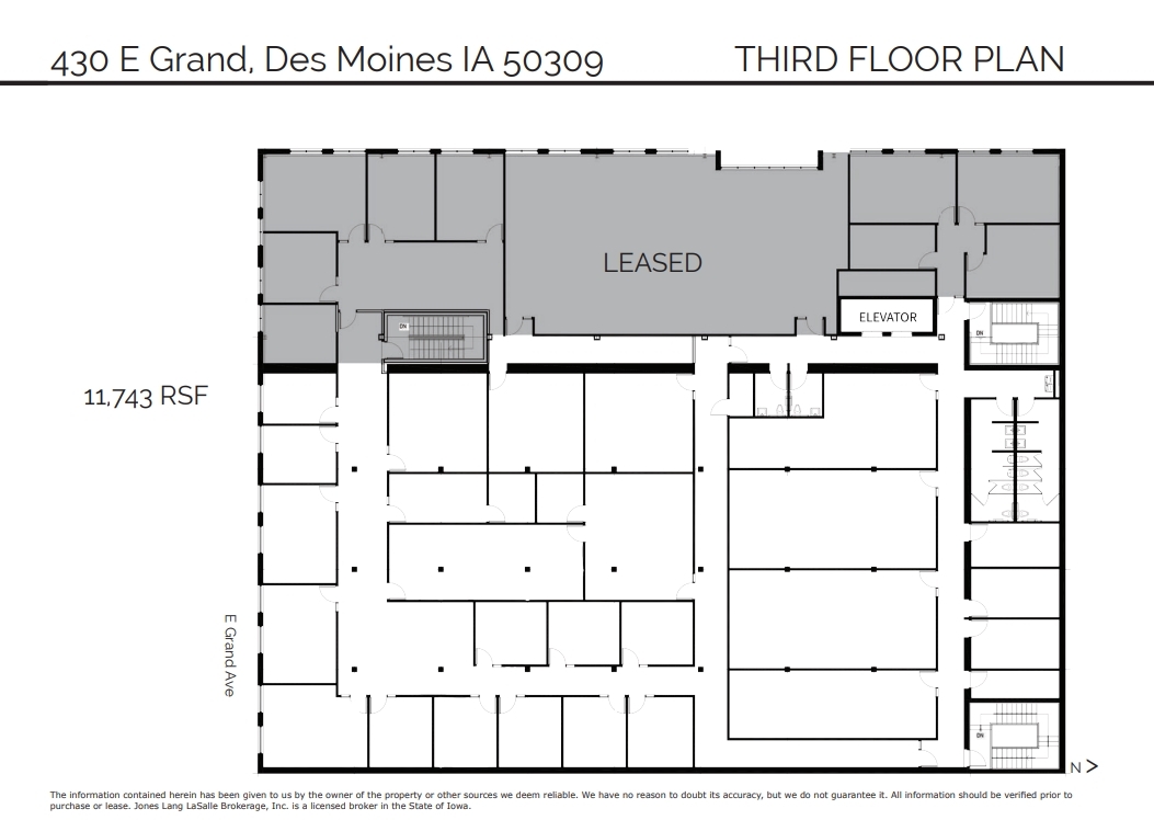 430 E Grand Ave, Des Moines, IA en alquiler Plano de la planta- Imagen 1 de 1