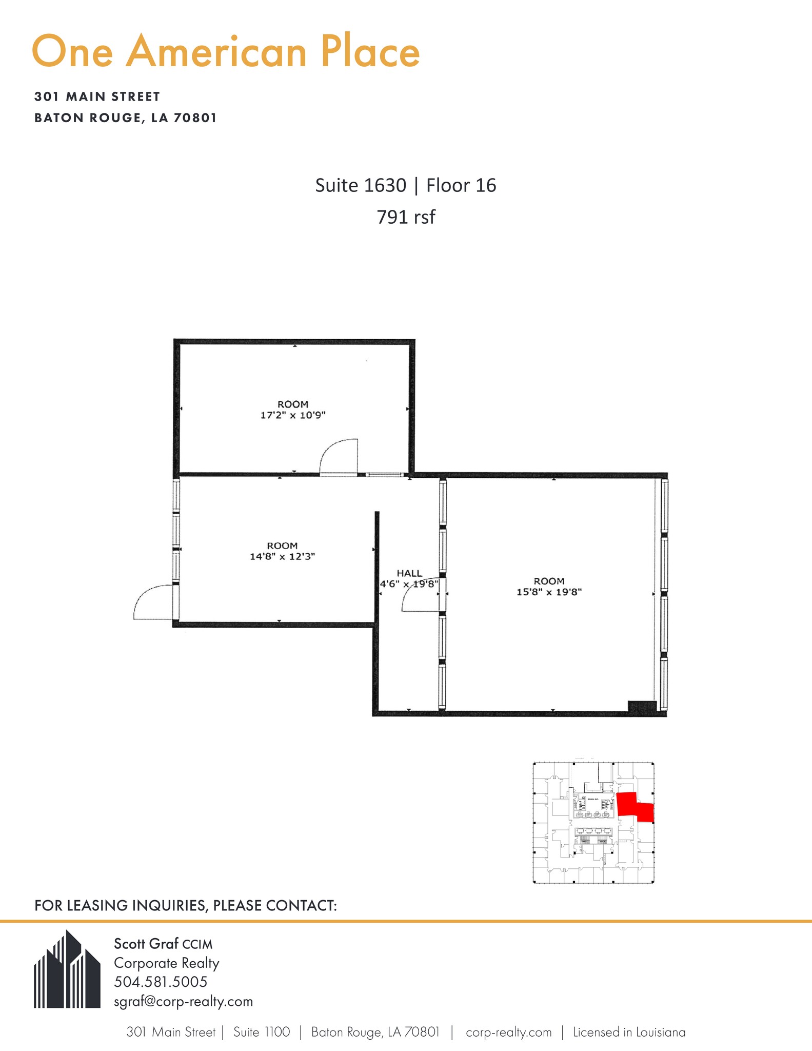 301 N Main St, Baton Rouge, LA en alquiler Plano del sitio- Imagen 1 de 1