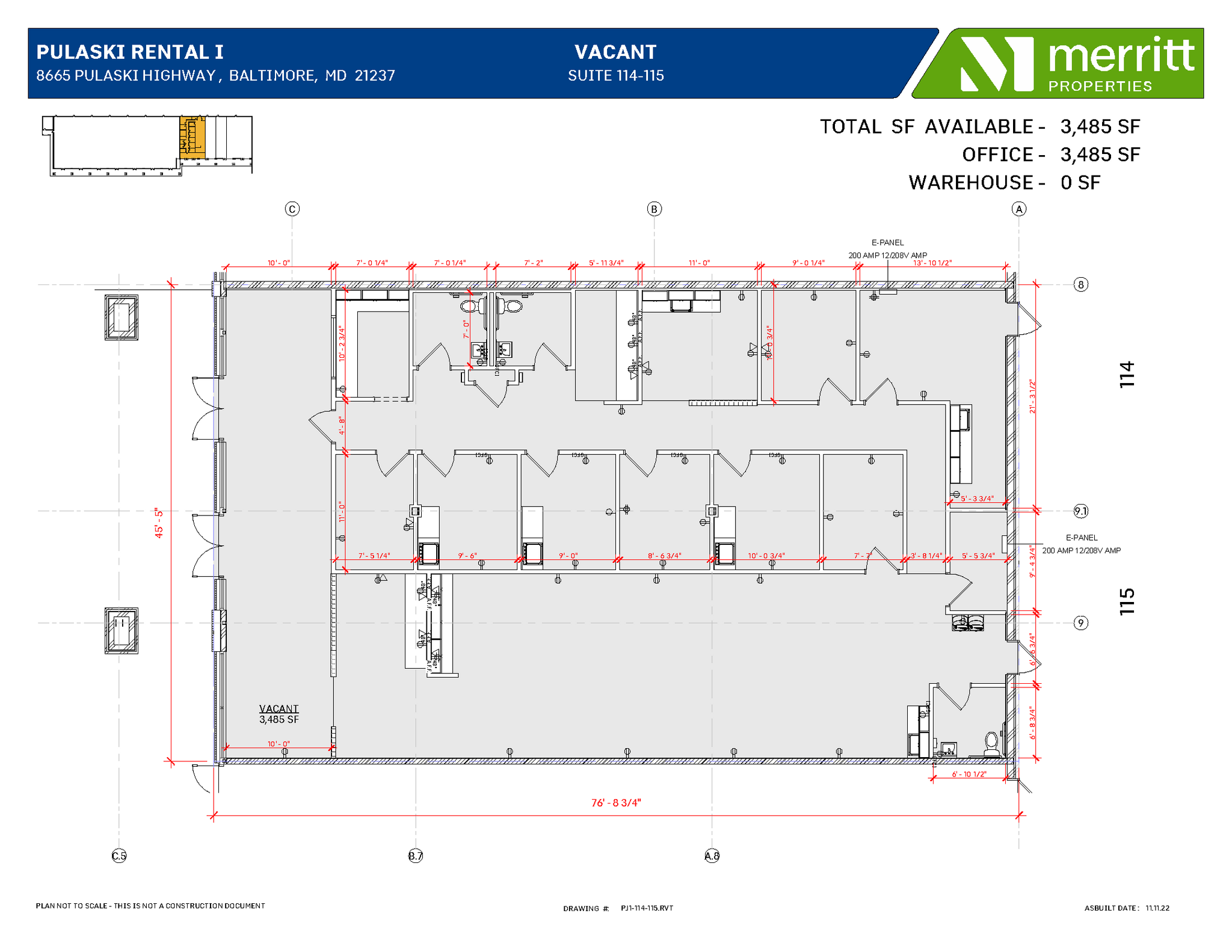 8645 Pulaski Hwy, Baltimore, MD en alquiler Plano de la planta- Imagen 1 de 2