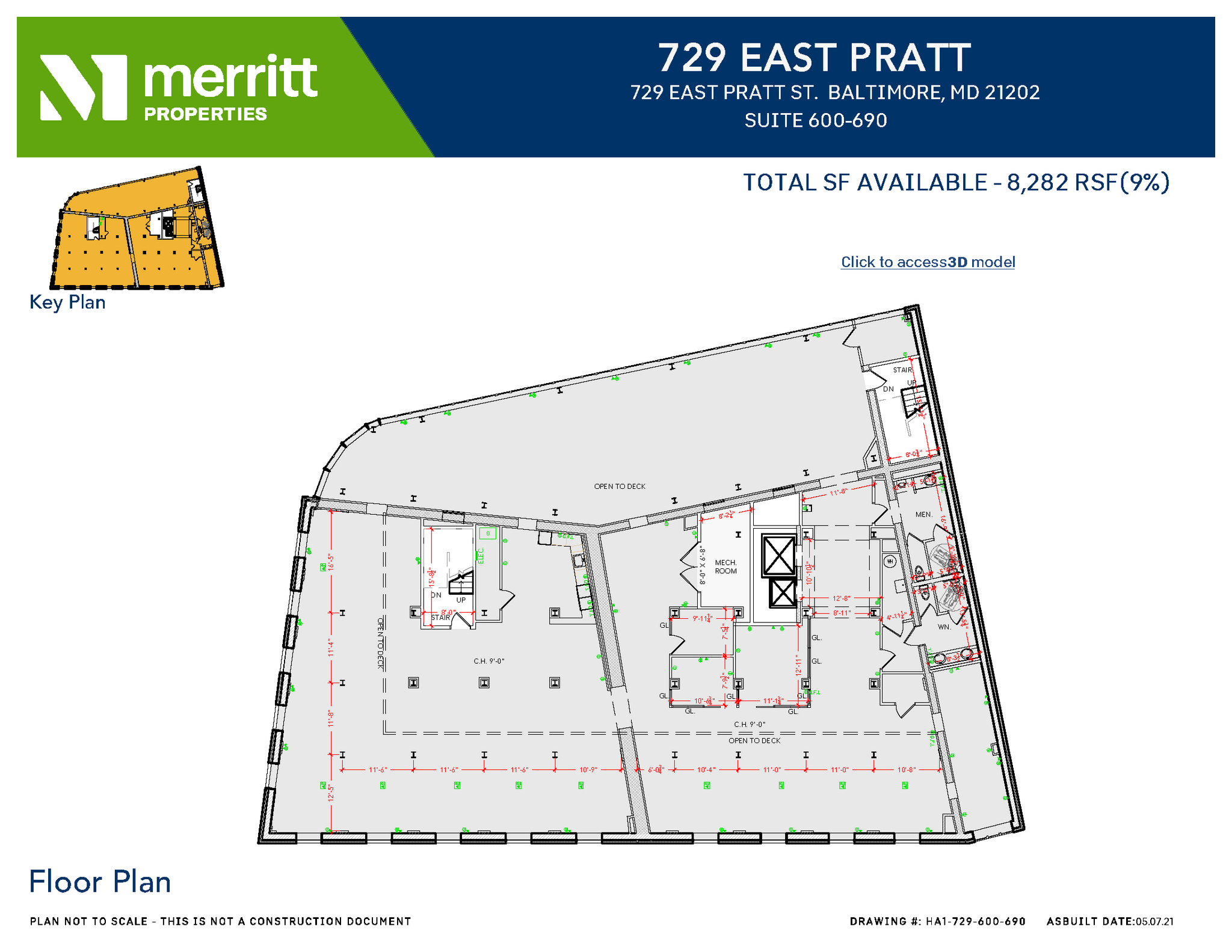 729 E Pratt St, Baltimore, MD en alquiler Plano de la planta- Imagen 1 de 1