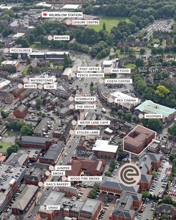 Alderley Rd, Wilmslow en alquiler Vista aérea- Imagen 1 de 8