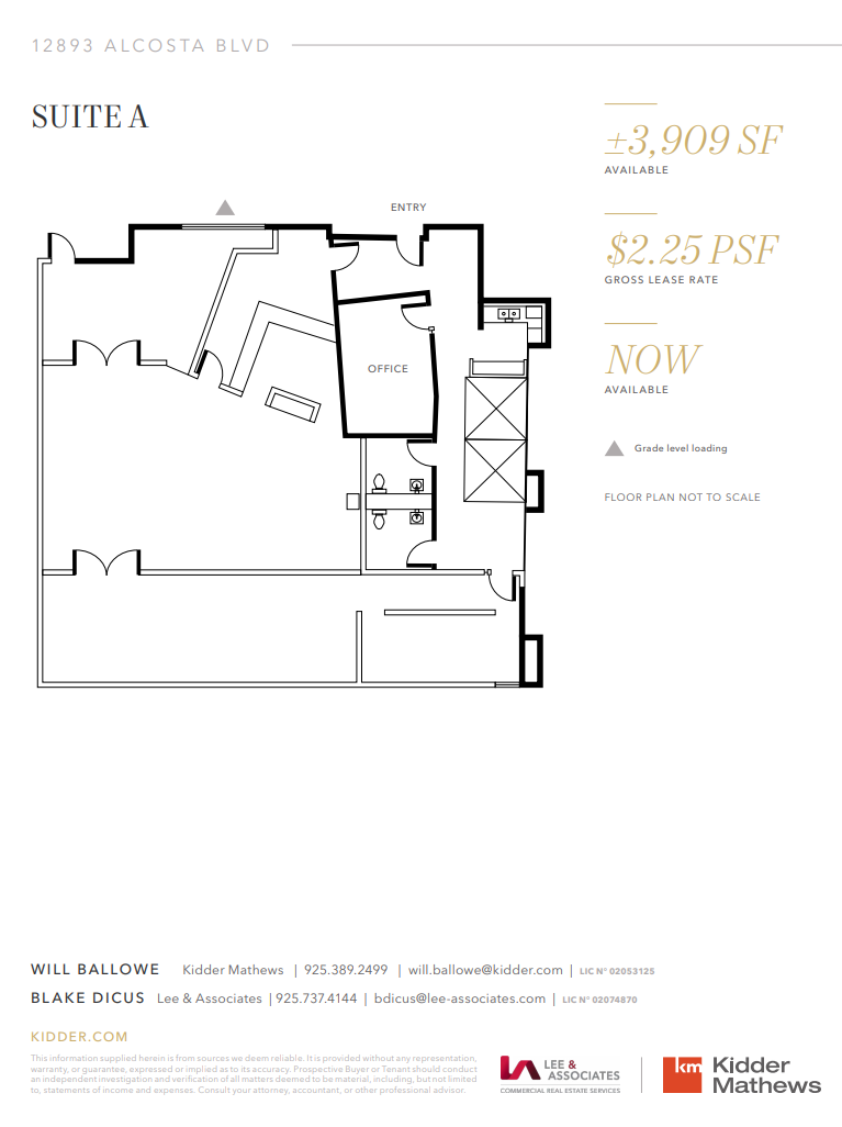 12893 Alcosta Blvd, San Ramon, CA en alquiler Plano de la planta- Imagen 1 de 2