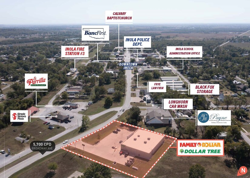 350 N Broadway St, Inola, OK en venta - Vista aérea - Imagen 2 de 4