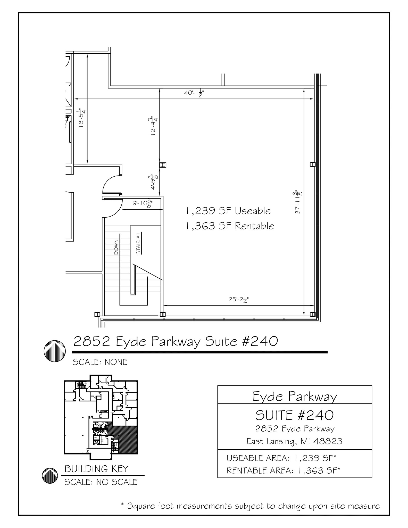 2852 Eyde Pky, East Lansing, MI en alquiler Plano del sitio- Imagen 1 de 1