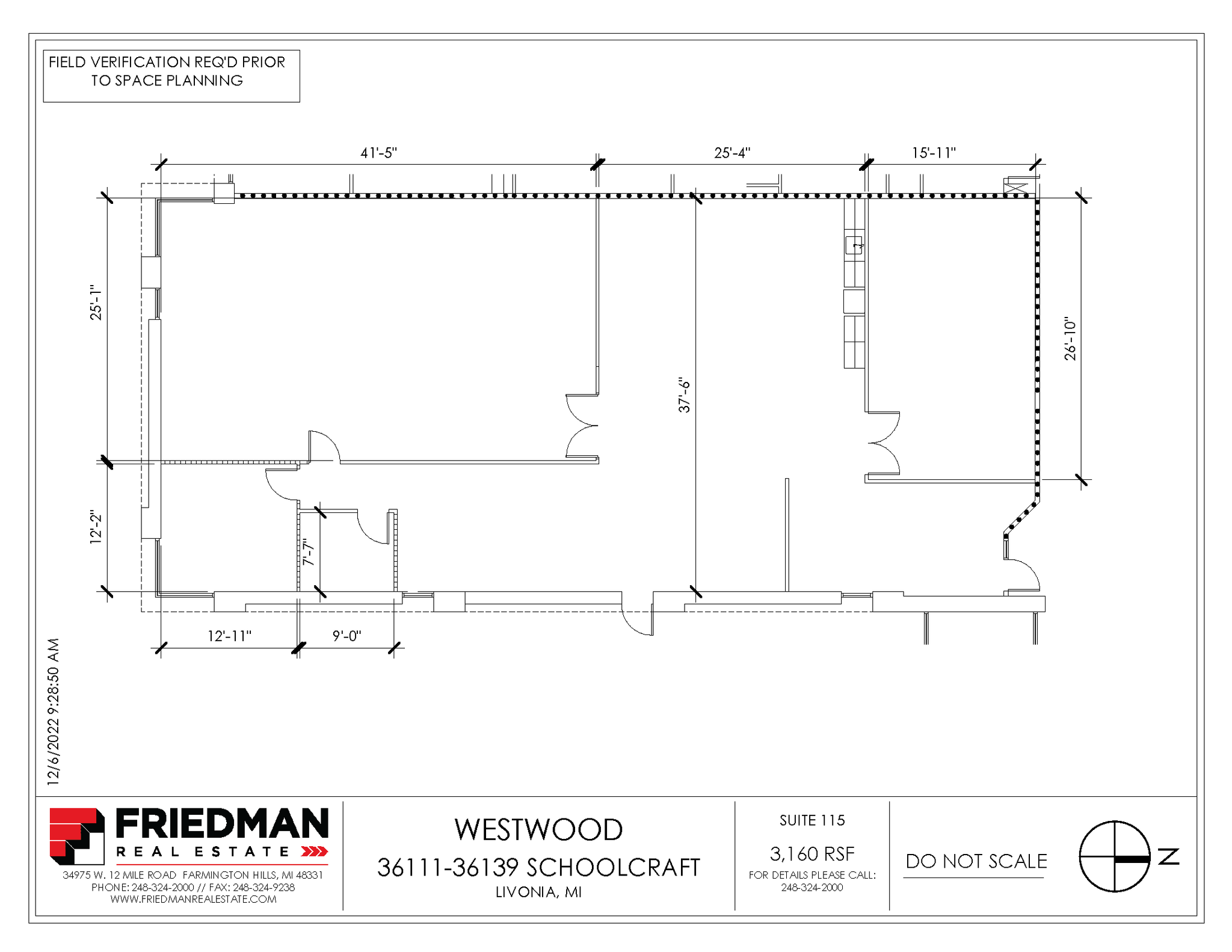 36111-36119 Schoolcraft Rd, Livonia, MI en alquiler Plano de la planta- Imagen 1 de 3