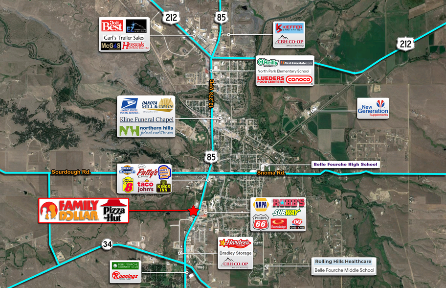 1820 5th Ave, Belle Fourche, SD en venta - Vista aérea - Imagen 2 de 4