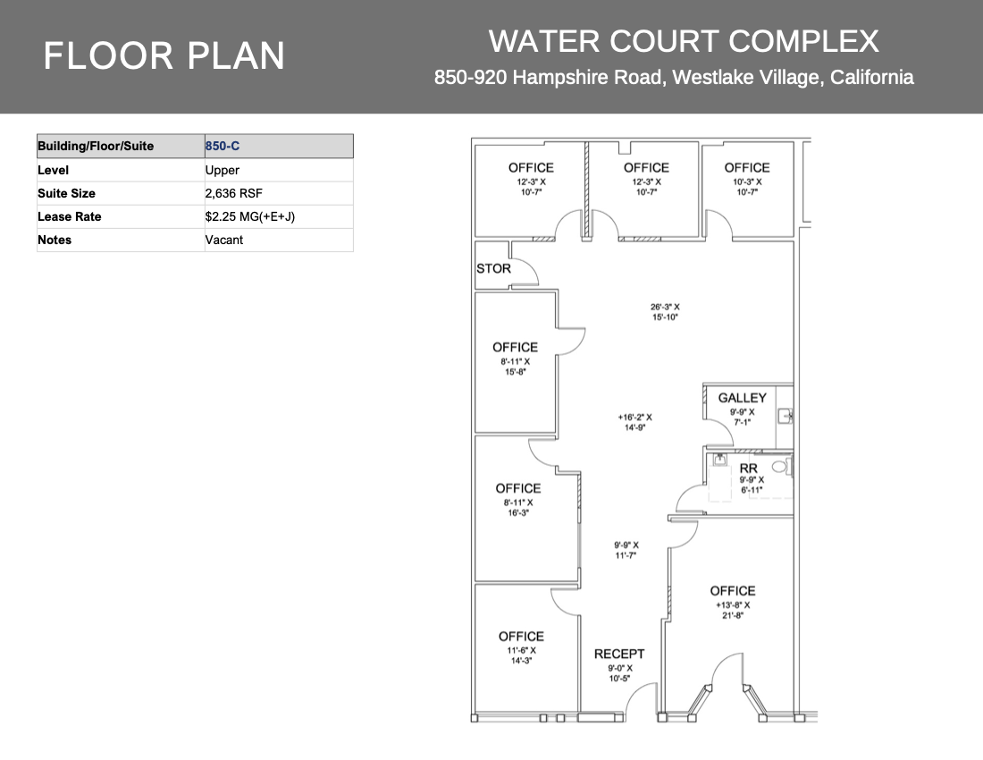 850 Hampshire Rd, Westlake Village, CA en alquiler Plano de la planta- Imagen 1 de 1