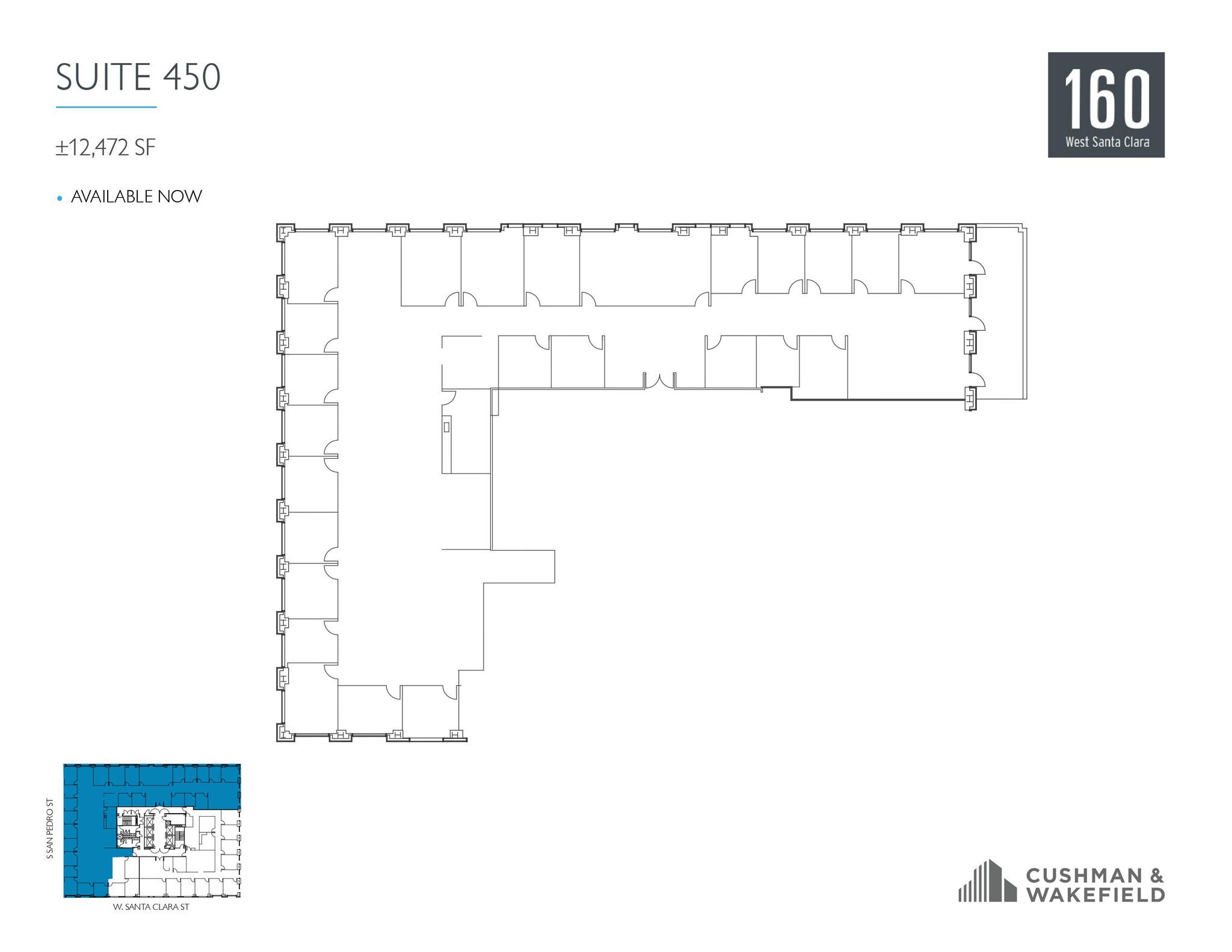 160 W Santa Clara St, San Jose, CA en alquiler Plano de la planta- Imagen 1 de 1