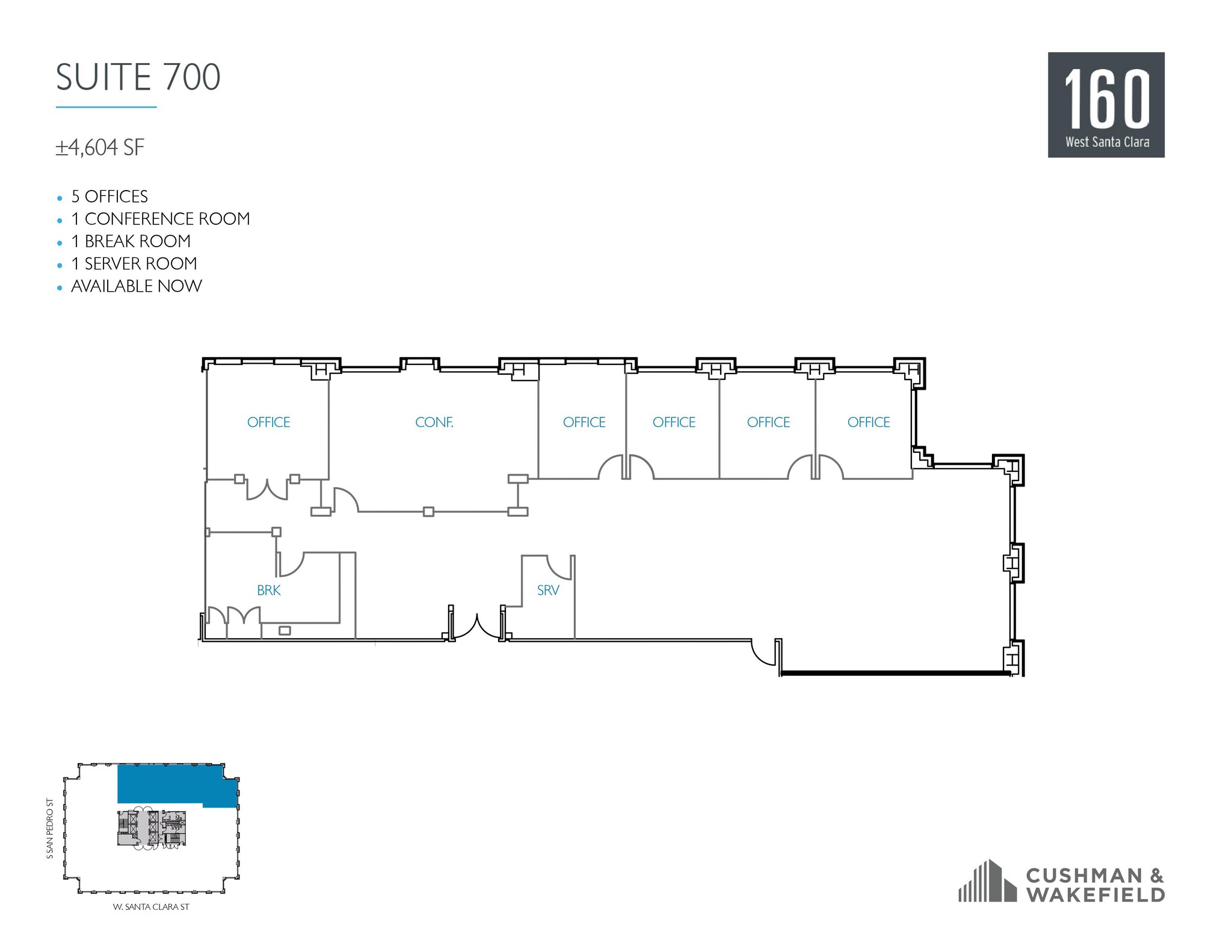 160 W Santa Clara St, San Jose, CA en alquiler Plano de la planta- Imagen 1 de 1